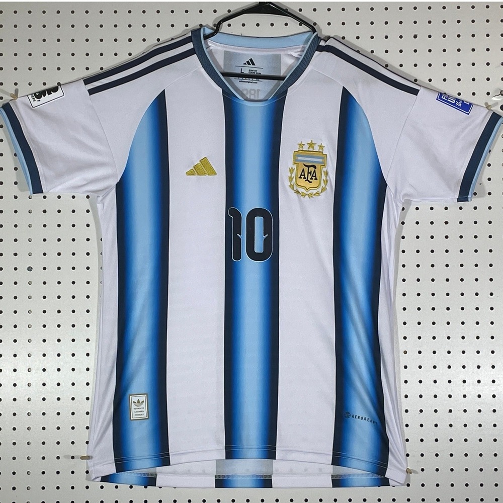 Adidas Argentina Messi 10 Jersey 2024 Home FIFA World Cup Qualifiers Men Large